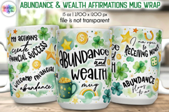 Abundance &amp; Wealth Affirmation Mug Wrap, Inspirational Mug Product Image 1