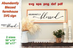 Cute Farmhouse wood sign Abundantly Blessed for home decoration, for living room or kitchen wall, horizontal design for fall holidays, Thanksgiving.  