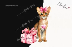Valentine Abyssinian Cat PNG | Valentine's Day Clipart Product Image 2