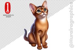 Abyssinian Cat Clipart - PNG File Product Image 1