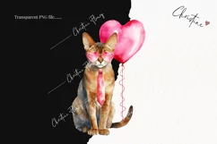 Valentine Abyssinian Cat PNG | Valentine's Day Clipart Product Image 2