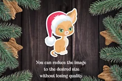 Cats Christmas print and cut stickers PNG Product Image 2