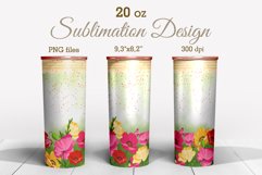 Tumbler Sublimation Design Drawn Flowers Poppies 2 PNG files Product Image 1
