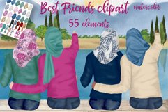 Muslim women clipart, Muslim Girls, Hijab clipart, Besties Product Image 1