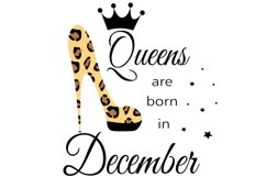 December birthday Queen svg, Living My Best Life, December Q Product Image 1