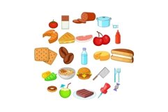 Useful icons set, cartoon style Product Image 1