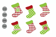 Christmas Stockings svg, Stockings Monogram svg, Holiday Svg Product Image 1