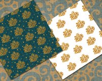 Teal and Gold Seamless Pattern, File for Fabric, Vinyl Print Product Image 3