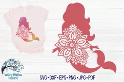 Floral Mermaid SVG | Mermaid with Flowers SVG Cut File Product Image 1