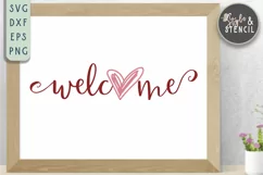 Valentine Welcome Heart SVG - PNG, DXF, EPS, SVG, Cut File Product Image 1