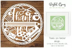 Thank you. Teacher paper cut SVG / DXF / EPS / PNG Files Product Image 1