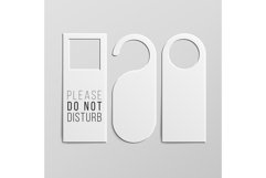 Door Handle Lock Hangers Set. Realistic Mock Up. Do Not Product Image 1