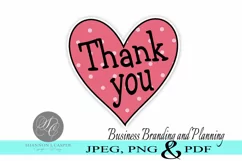 Polka Dot Heart Thank You Print and Cut Stickers Product Image 1