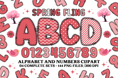 Spring Fling Alphabet png, letters doodle, spring clipart Product Image 1