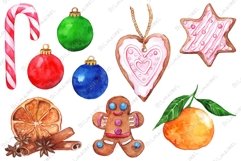 Isolated vector set of watercolor Christmas New Year element Product Image 1
