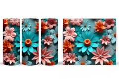 3D Flowers Tumbler Sublimation. Flowers Tumbler Wrap Design Product Image 2