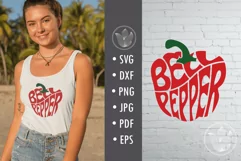Bell pepper SVG cut file lettering design Product Image 1
