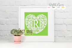 Letter R paper cut design. SVG / DXF / EPS / PNG files Product Image 2