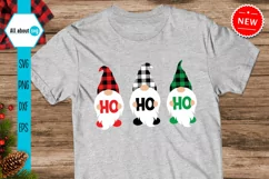 Buffalo Plaid Gnomes Svg, Christmas Gnome ho ho ho Svg Product Image 1