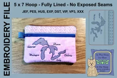 ITH Great Lakes Zipper Bag Zipper Bag - Lined, 5X7 HOOP Product Image 1