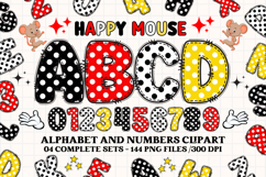 Happy Mouse Alphabet Clipart, happy mouse letters doodle Product Image 1