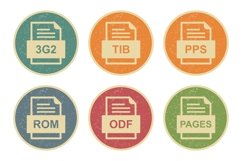 Set Of File Formats Icons Product Image 1