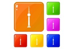 Tower icons set vector color Product Image 1
