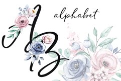 Alphabet with watercolor flowers, letters, monogram. Product Image 1