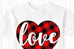 Valentine svg Buffalo Plaid LOVE Heart SVG Cut file Product Image 2