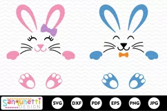 Bunny face and feet | spring bunny SVG Product Image 2
