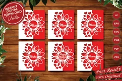 Papercut Sunflower Happy Mothers Day Cards Cover Design Set Product Image 1