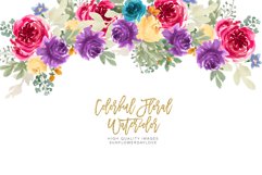 Watercolor Colorful Clipart Flower, Flower clipart wedding Product Image 2