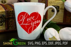 Love You Heart Valentine's Day SVG Design Product Image 5