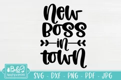 Funny Baby SVG - New Boss In Town - Newborn SVG Cut File Product Image 2