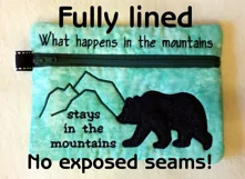 In the Mountains Zipper Bag - Fully Lined, 5X7 HOOP Product Image 3