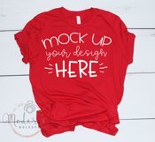 Mock up Bella Canvas 3001 Red Unisex Mockup Product Image 1