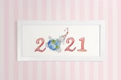 Covid christmas clipart. Virus and numbers 2021 Product Image 2