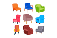 accent chair set cartoon vector illustration Product Image 1