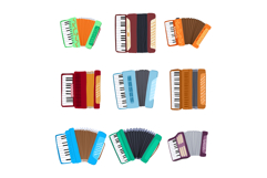 accordion set cartoon vector illustration Product Image 1