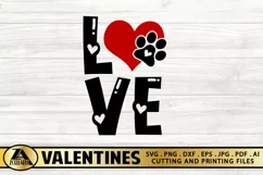 Valentines SVG Love Heart Paw SVG Valentine's Day SVG Product Image 2