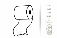 Toilet Paper SVG - Toilet Paper Roll Clipart- Quarantine SVG Product Image 1