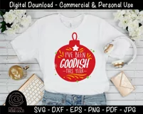 I've Been Goodish This Year - Funny Kids Christmas Tree SVG Product Image 2
