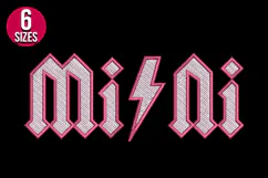 ACDC Style Mini Text Machine Embroidery Design - 6 sizes Product Image 2