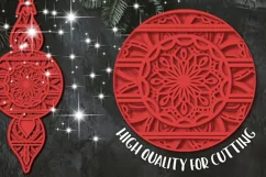 3D Christmas ball svg Papercut Mandala Winter New year toy Product Image 2