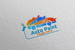 Car Painting Logo with Spray Gun and Sport Car Concept 7 Product Image 4