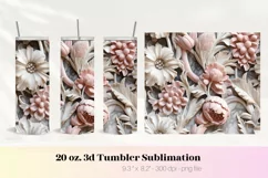 3d Flower Tumbler Wrap | Floral 3d Sublimation Tumbler Wrap Product Image 1