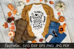 A Thankful Heart Is A Happy Heart SVG Thanksgiving Turkey Product Image 1