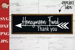 Honeymoon Fund Thank You Wedding Engagement Sign Print SVG Product Image 1