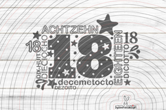 Eighteen Cutting File SVG DXF Product Image 1