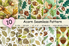 acorn seamless pattern, digital paper autumn, rich brown background, olive green design, woodland harvest theme, fall decor wallpaper, seasonal nut pattern, rustic charm design, november earthy tones, forest floor texture, organic nature collection, boho 